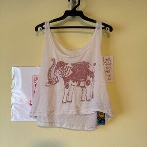 Elephant design beige tank